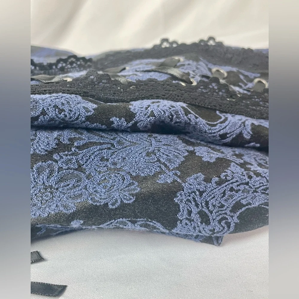 Vintage tripp 2x Victorian corset in blue and black vintage torrid plus size - Picture 8 of 10